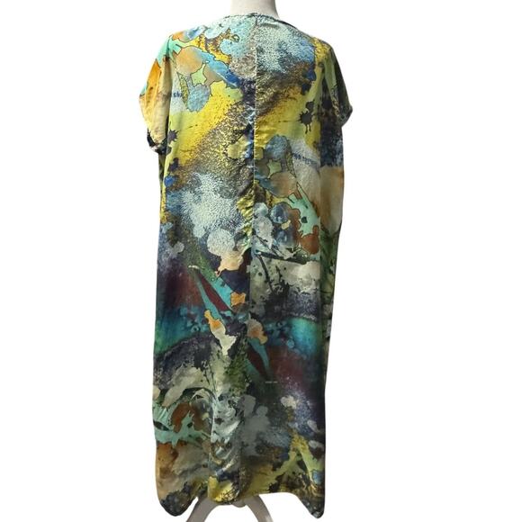 Bryn Walker Silk Maxi Dress | Abstract Painterly Print | Made in USA | Size S - Picture 4 of 8